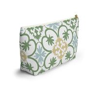 Portugal Tile Accessory Pouch w T-bottom in Green